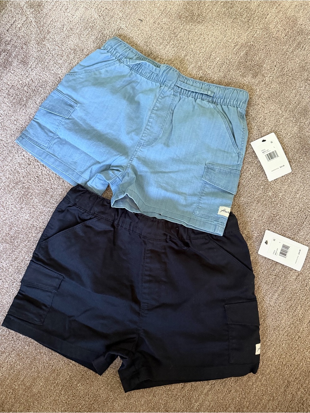 Hurley Kids Cargo Shorts - Light Blue & Black